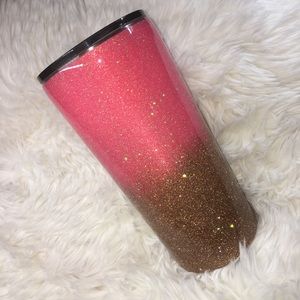 Coral and rose gold tumbler